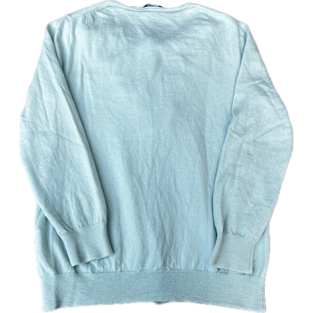 J.Crew Ruffle Cardigan Sweater Merino Wool S Fitted Women Seafoam Button Front - Picture 3 of 9